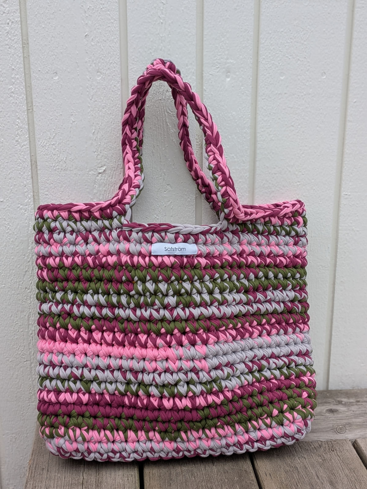 bag-Linnea, cherry/pink/grey/green